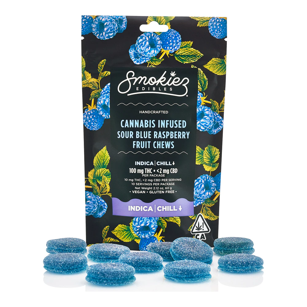 SMOKIEZ - Smokiez | Sour Blue Raspberry | Fruit Chews 10pk | 100mg Main Image
