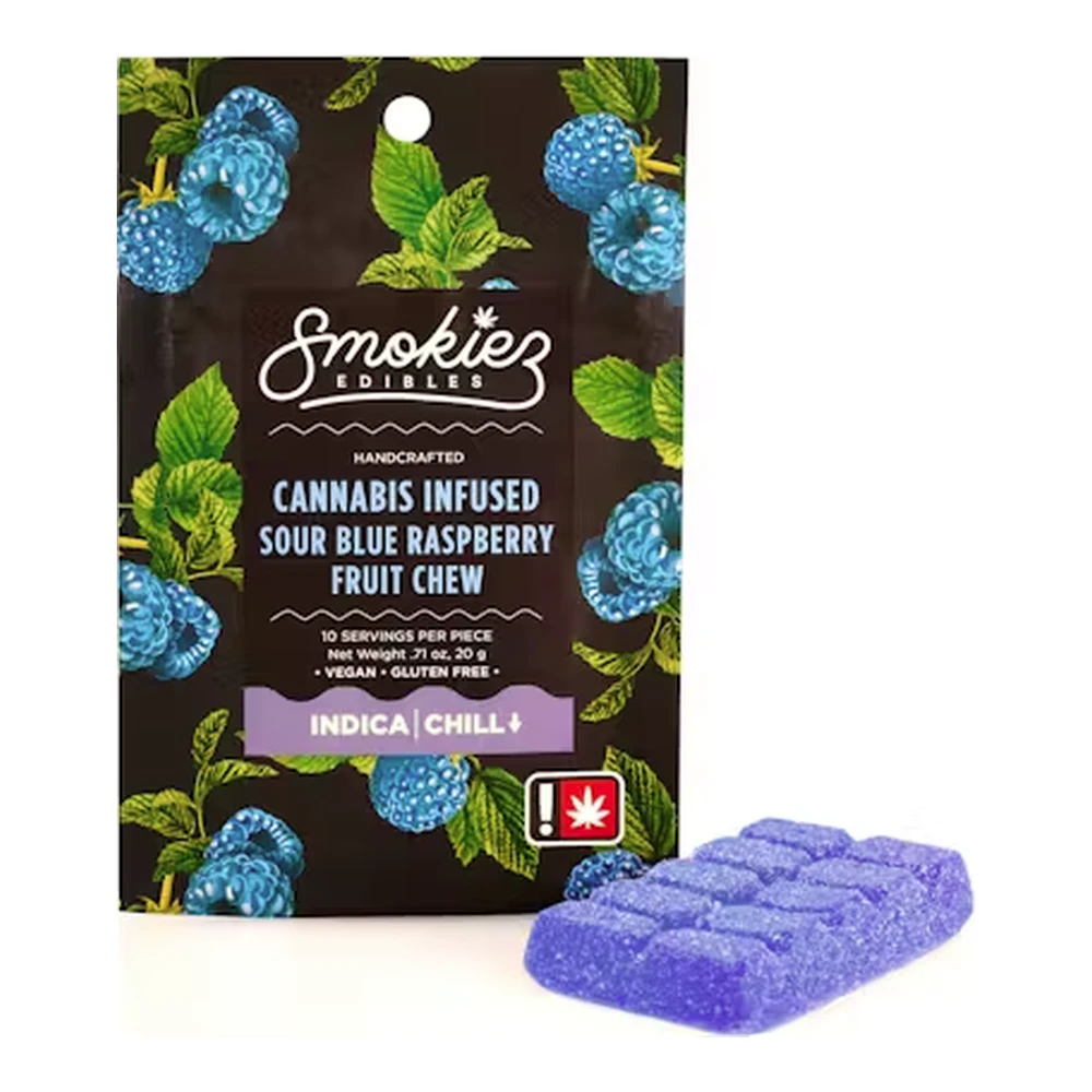 SMOKIEZ - Smokiez | Sour Blue Raspberry | Single Scored Fruit Chew | 100mg Main Image