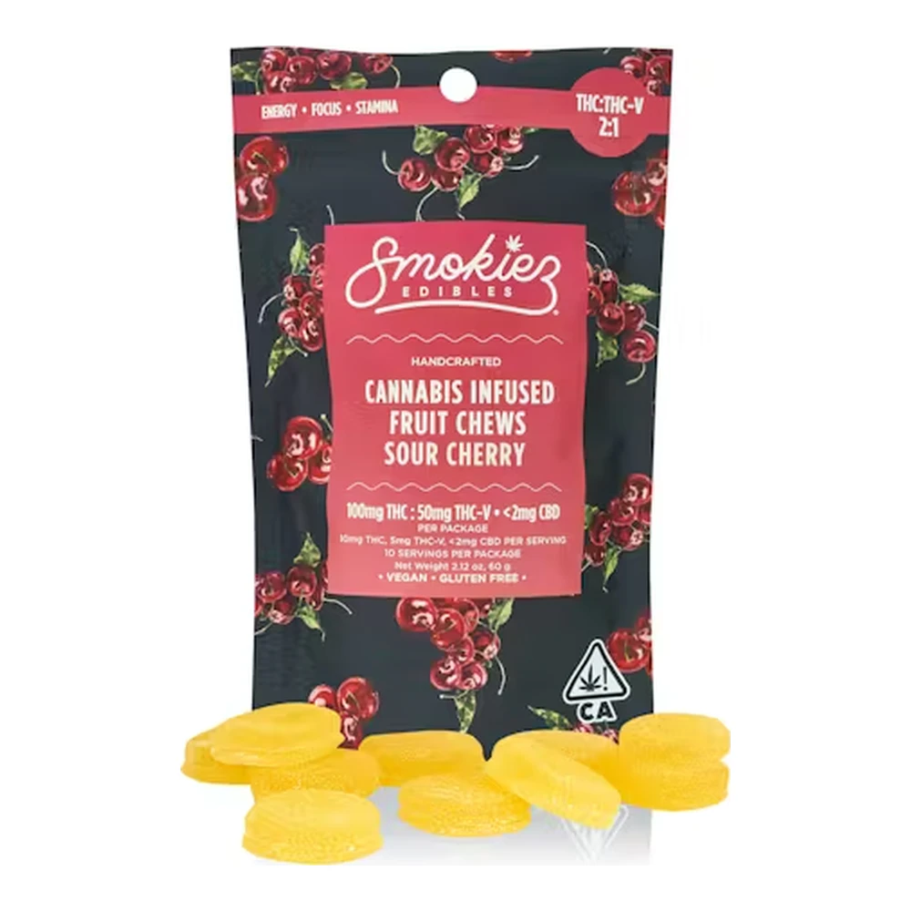 SMOKIEZ - Smokiez | Sour Cherry | 2:1 THC:THCV | Fruit Chews 10pk | 100mg Main Image