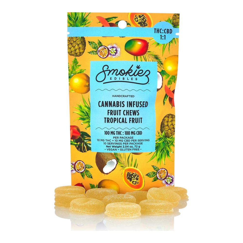 SMOKIEZ - Smokiez | Tropical | 1:1 THC:CBD | Fruit Chews 10pk | 100mg Main Image