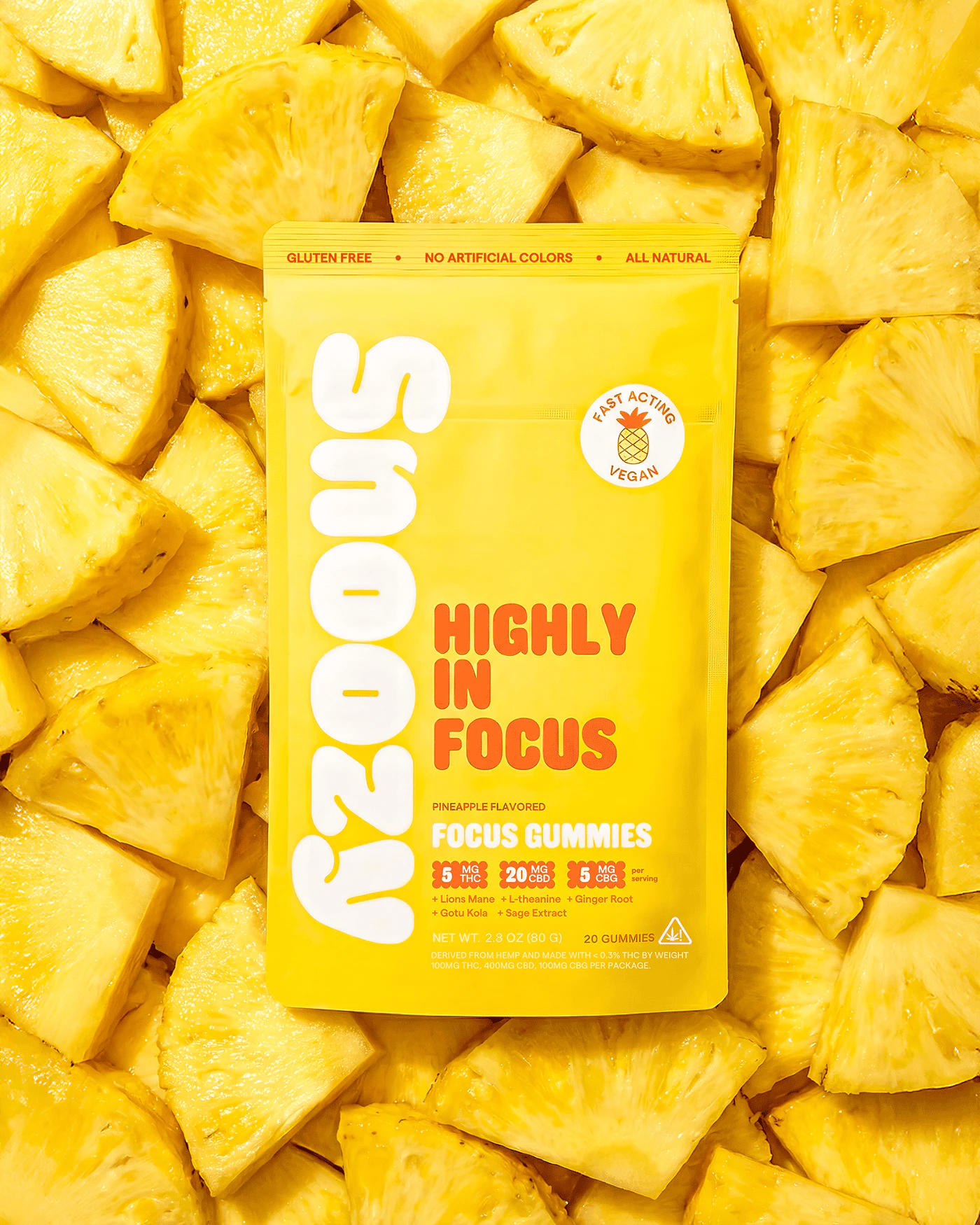 SNOOZY - Highly In Focus Pineapple Gummies 20pk Main Image