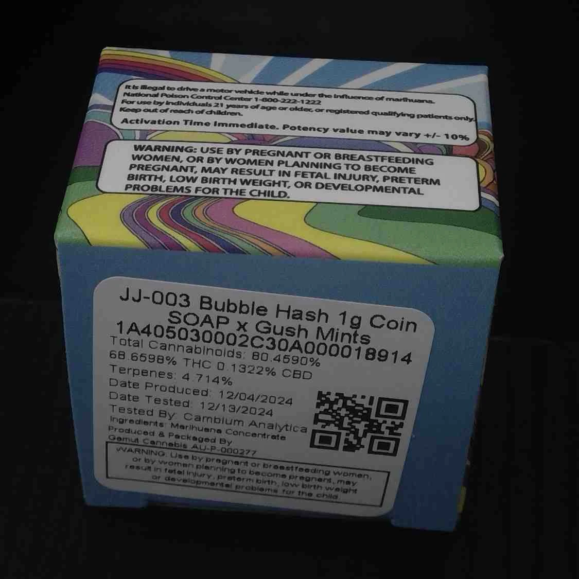 Brother Nature - Brother Nature-Bubble Hash-Pure Ice Water Hash- Soap X Gush Mints-1g-THC 68.65% Main Image