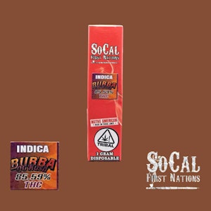 SoCal First Nations - So Cal 1g Disposable- Bubba OG Kush
