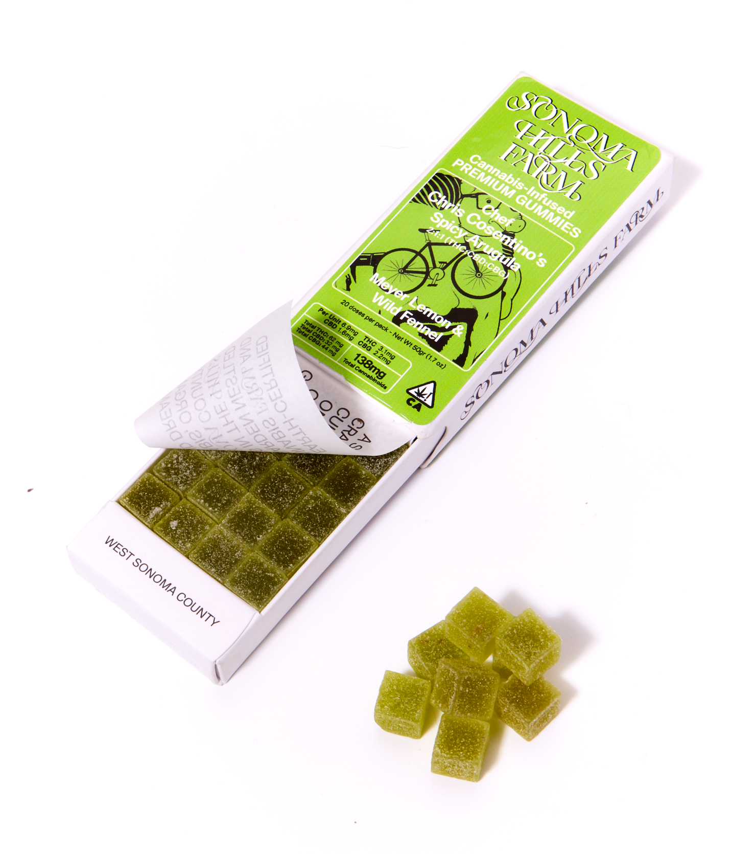 Sonoma Hills Farm | Spicy Arugula Gummy 2:1:1 (THC x CBD x CBG) | Gummies
