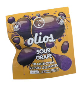 Olio | Edible | Live Rosin Gummies - Sour Grape | 100mg, 10