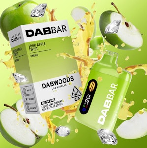 DABWOODS - Dabwoods - Sour Apple Twist - 1g All-In-One DabBar Liquid Live Diamonds Vape