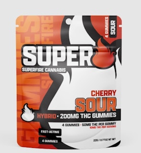 SUPERFIRE - SuperFire-Gummies-Cherry Sour-Hybrid-200mg THC