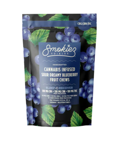 Smokiez Edibles - Smokiez - Trifecta Sour Dreamy Blueberry - Gummy - 10 x 10mg THC + 10mg CBD + 10mg CBN Main Image