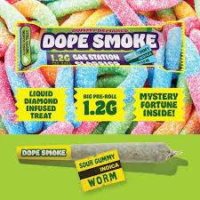 Detour/Boutique/Dope Rope/Dope Smoke - Dope Smokes-Sour Gummy Worm 1.2 Infused Preroll Main Image