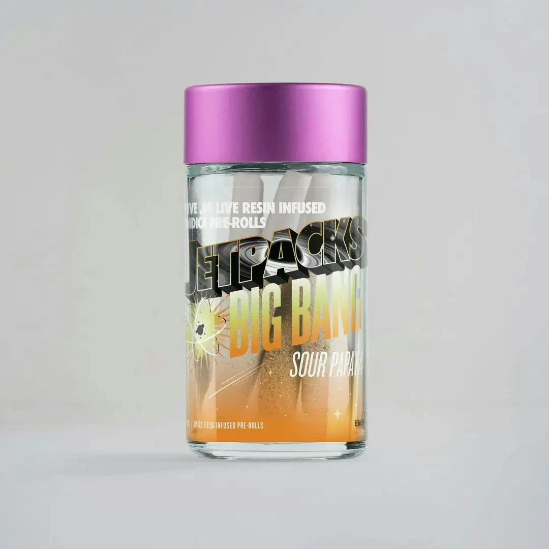 Jetpacks - Jetpacks| Sour Papaya (.5G 5 pack live Resin diamond encrusted Pre-Roll) Main Image
