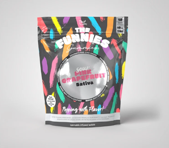 THE FUNNIES GUMMIES - The Funny Gummies | Live Rosin Gummies (10ct) | Sour Pink Grapefruit (Sherbet Haze) | 100mg