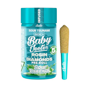 JEETER - Sour Tsunami (H) | .5g 5pk Rosin Enhanced Diamond Infused Baby Jeeter Prerolls | Jeeter