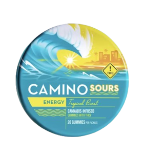 Kiva Confections - Camino Sours 'Energy' Tropical Burst Gummies 2:1 THC:THCv | 100MG | 10 PACK