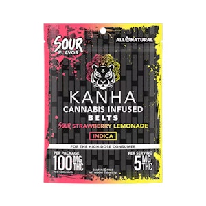 KANHA - KANHA | Belts | Sour Strawberry Lemonade | Indica | 100mg THC | 2-pack
