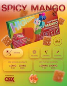 CBX - Highatus - Spicy Mango - 100mg THC/100mg CBG Sour Gummies - 10pk