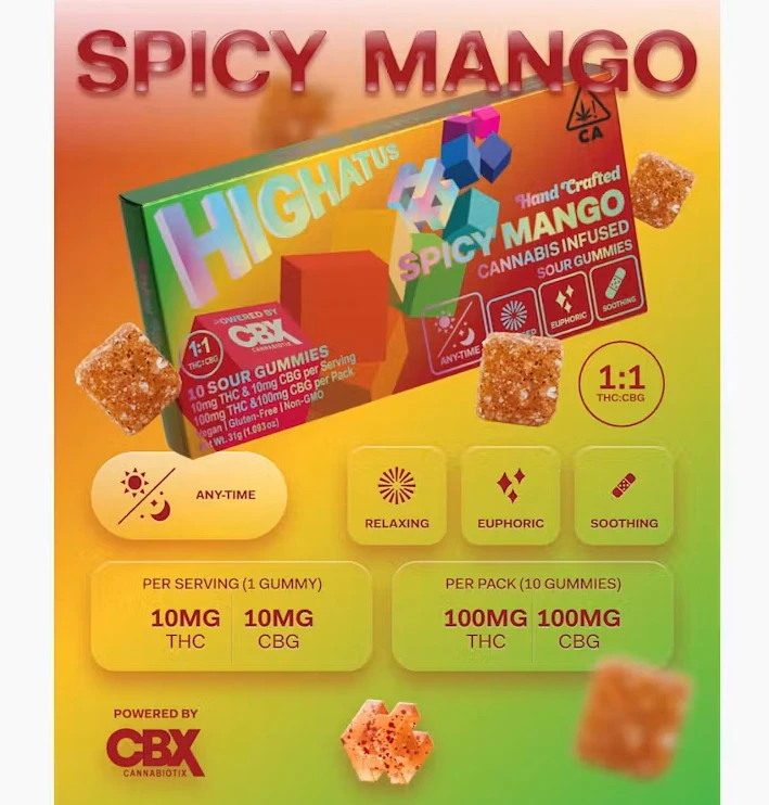 Highatus - Highatus - Sour Gummies 10pk - Spicy Mango CBG Main Image