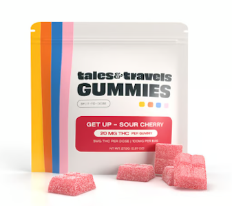 TALES & TRAVELS - Split To Dose Sour cherry 5pk Gummies - 100mg