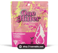  True North One Hitter-Gummies-Strawberry Banana-Hybrid-200mg THC