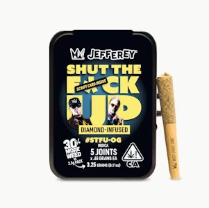 WEST COAST CURE - West Coast Cure - Jefferey Pre Roll Pack - Diamond Infused - Indica - STFU OG - (3.25g Total) 5 Pack