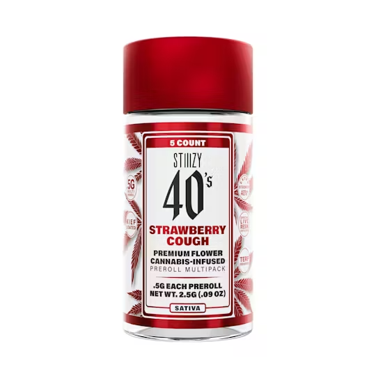STIIIZY | Strawberry Cough | Infused & Kief Coated | 40's | 5pk