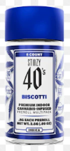 STIIIZY - [STIIIZY] Live Resin Infused 40's Preroll 5 Pack - 2.5g - Biscotti (I)