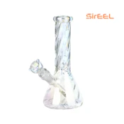 8" Twisted Neck Beaker Bong with Flower Bowl