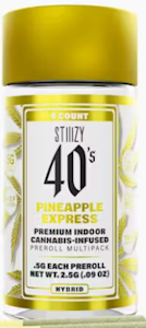 STIIIZY - [STIIIZY]  Live Resin Infused 40's Preroll 5 Pack - 2.5g - Pineapple Express (H)