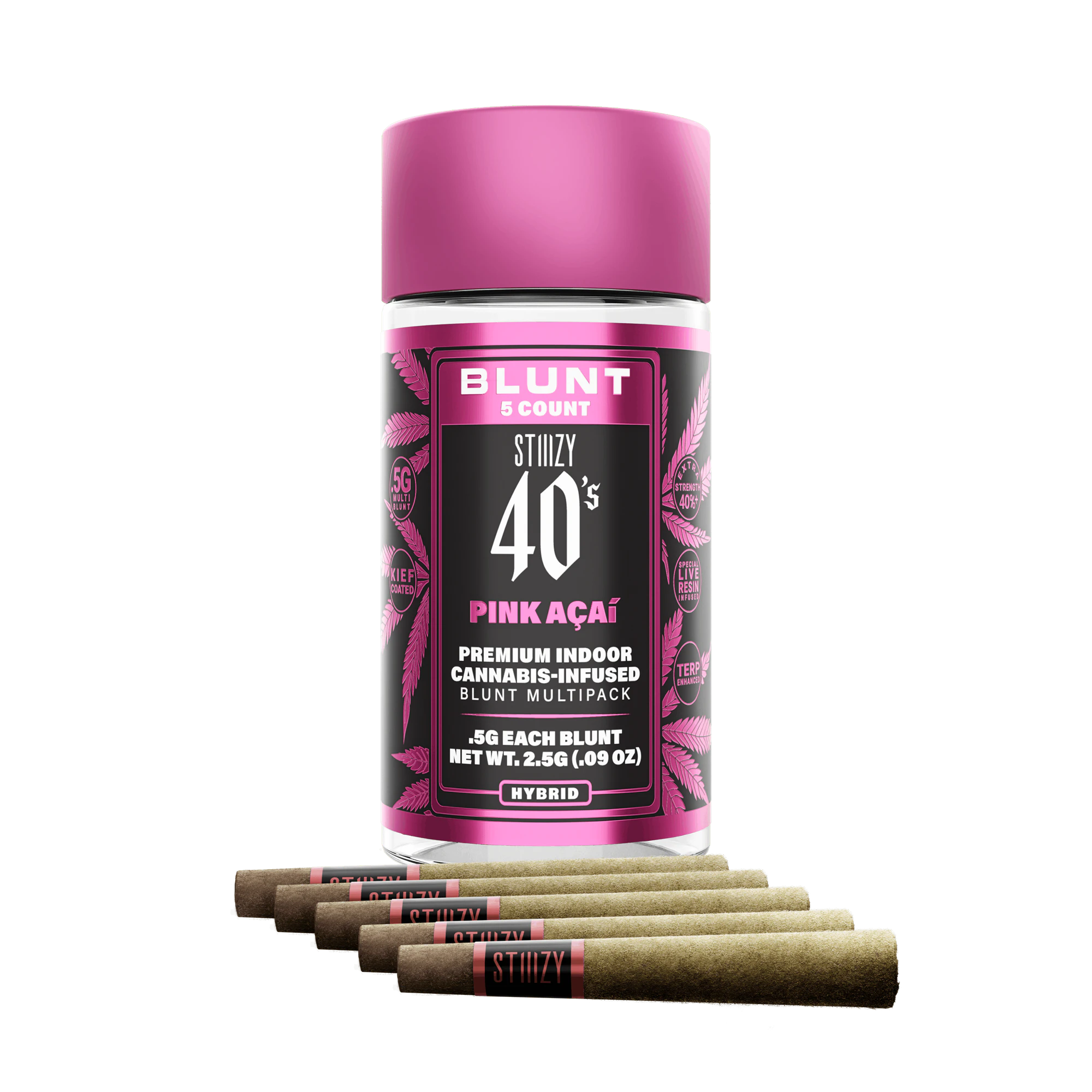 STIIIZY - STIIIZY | PINK ACAI BLUNT - 5PK INFUSED | PREROLL | 2.5G Main Image