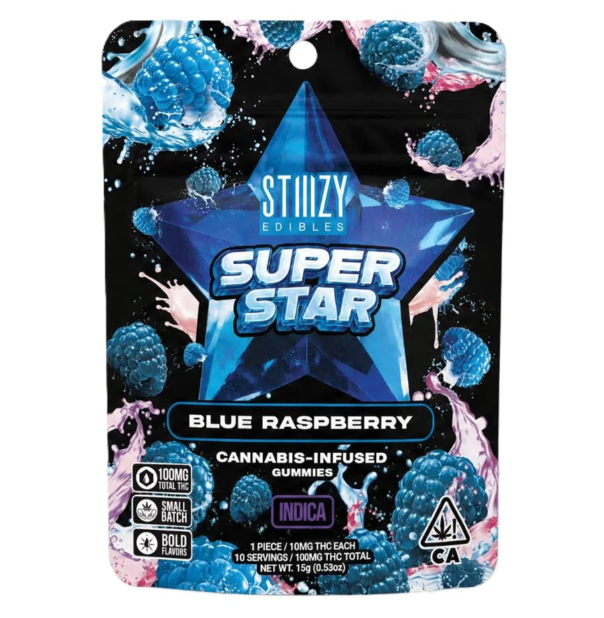 STIIIZY - STAR - BLUE RASPBERRY - SINGLE GUMMY 100MG - STIIIZY Main Image