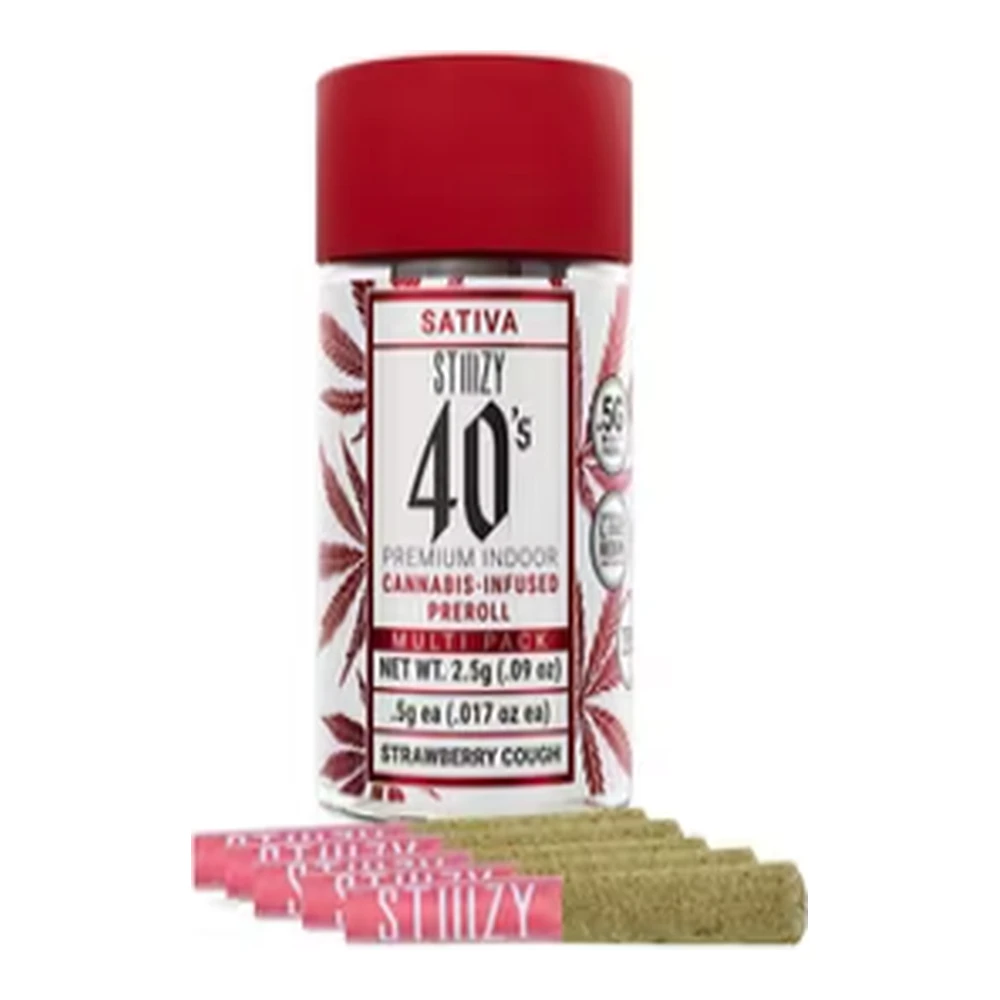 STIIIZY - STIIIZY | Strawberry Cough | 40's Infused Pre-Roll 5pk | 2.5g Main Image