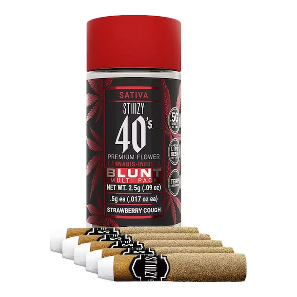 STIIIZY - STIIIZY | Strawberry Cough | 40's Infused Mini Blunt 5pk | 2.5g Main Image