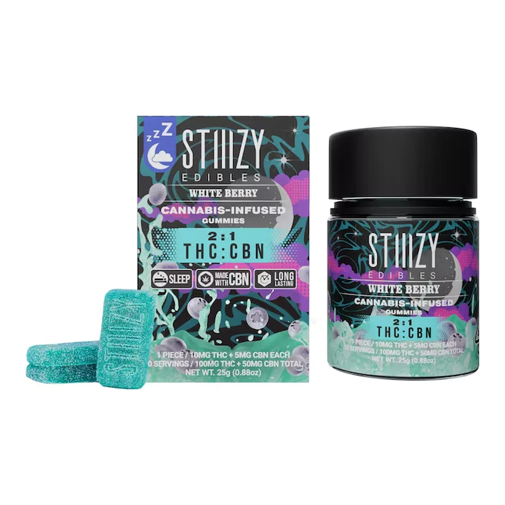 STIIIZY - STIIIZY | White Berry | 2:1 THC:CBN Gummies | 100mg Main Image