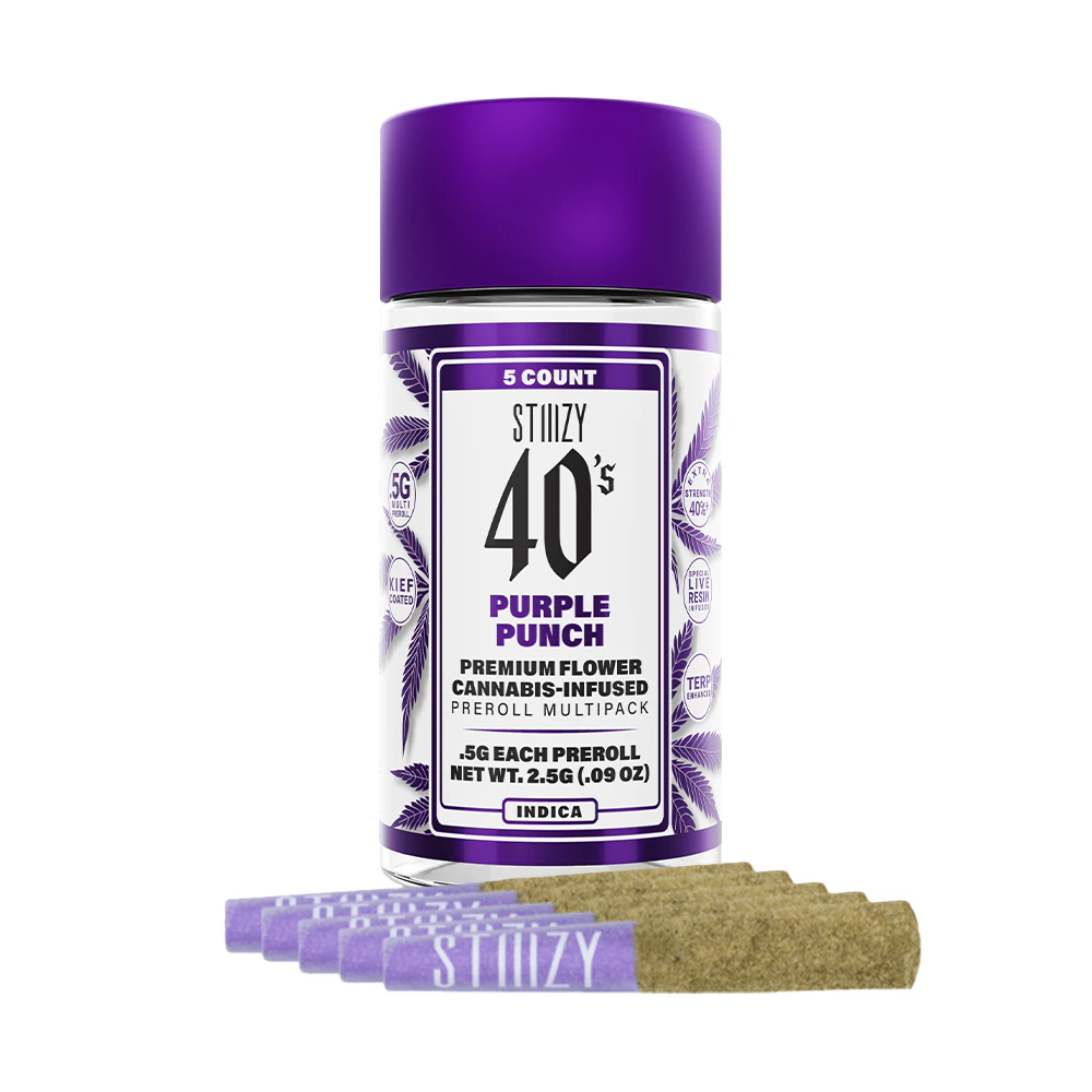 STIIIZY - Stiiizy - 2.5g Infused Pre Roll 5 Pack (Purple Punch-Indica) Main Image
