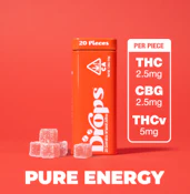 Drops - 20ct. 50mg THC: 50mg CBG: 100mg THCv (Pure Energy) - Strawberry