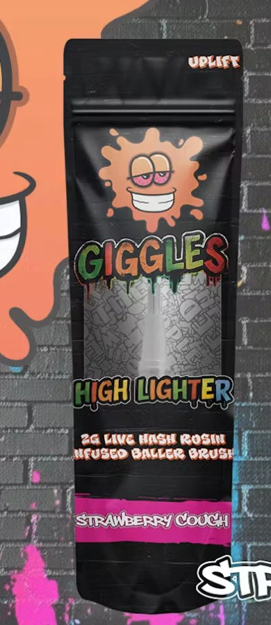 Stoned to the Bone - Giggles Highlighter- Dablicator-Strawberry Cough-2g Live Hash Rosin-Hybrid- 65.16%THC Main Image