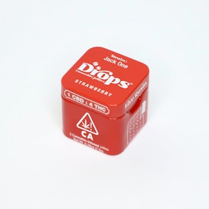 DROPS - Strawberry - (Sour Strawberry) - 5:5:1 THC/CBG/THCV - Rosin Gummy - 2pc - 200mg