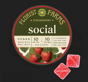 Florist Farms| Edibles | Strawberry | 10 pc | 100MG