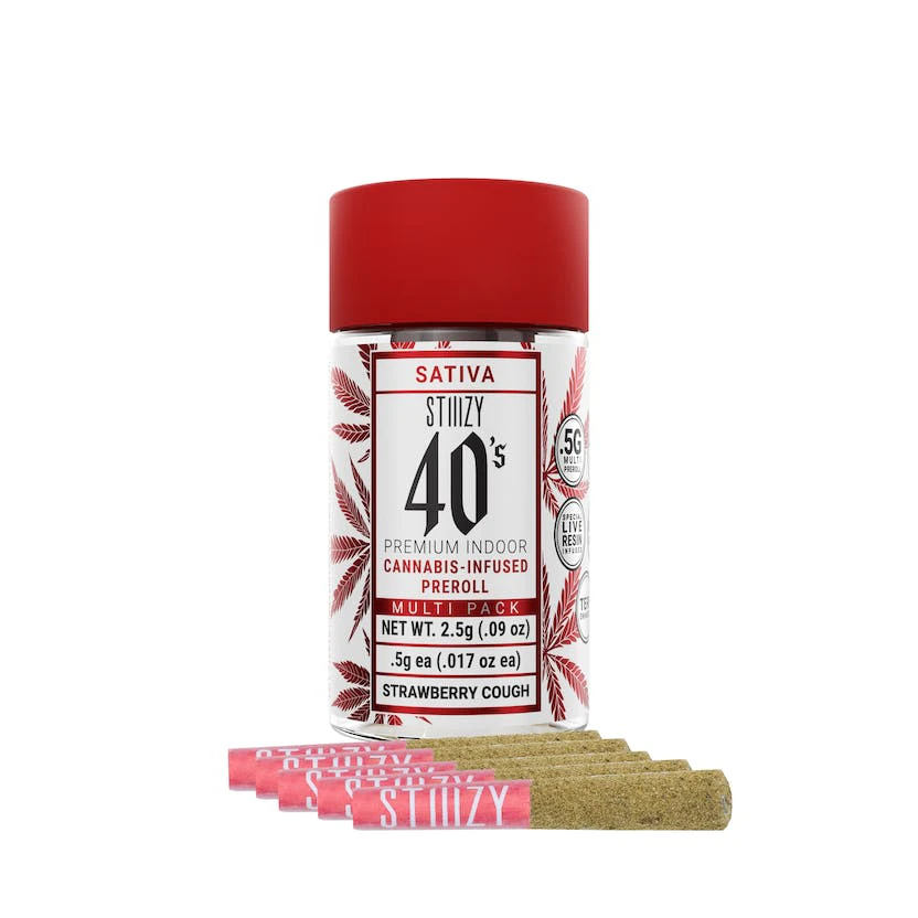 STIIIZY - Stiiizy STRAWBERRY COUGH - .5G 40's Infused Preroll 5 Pack Main Image