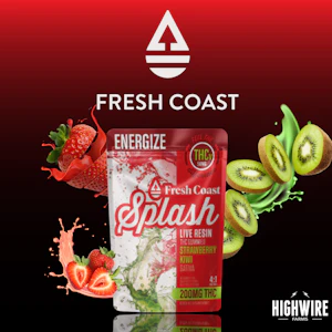 FRESH COAST - Splash Live Resin Gummies Strawberry Kiwi 4:1 THC:THCv 200mg (Sativa)