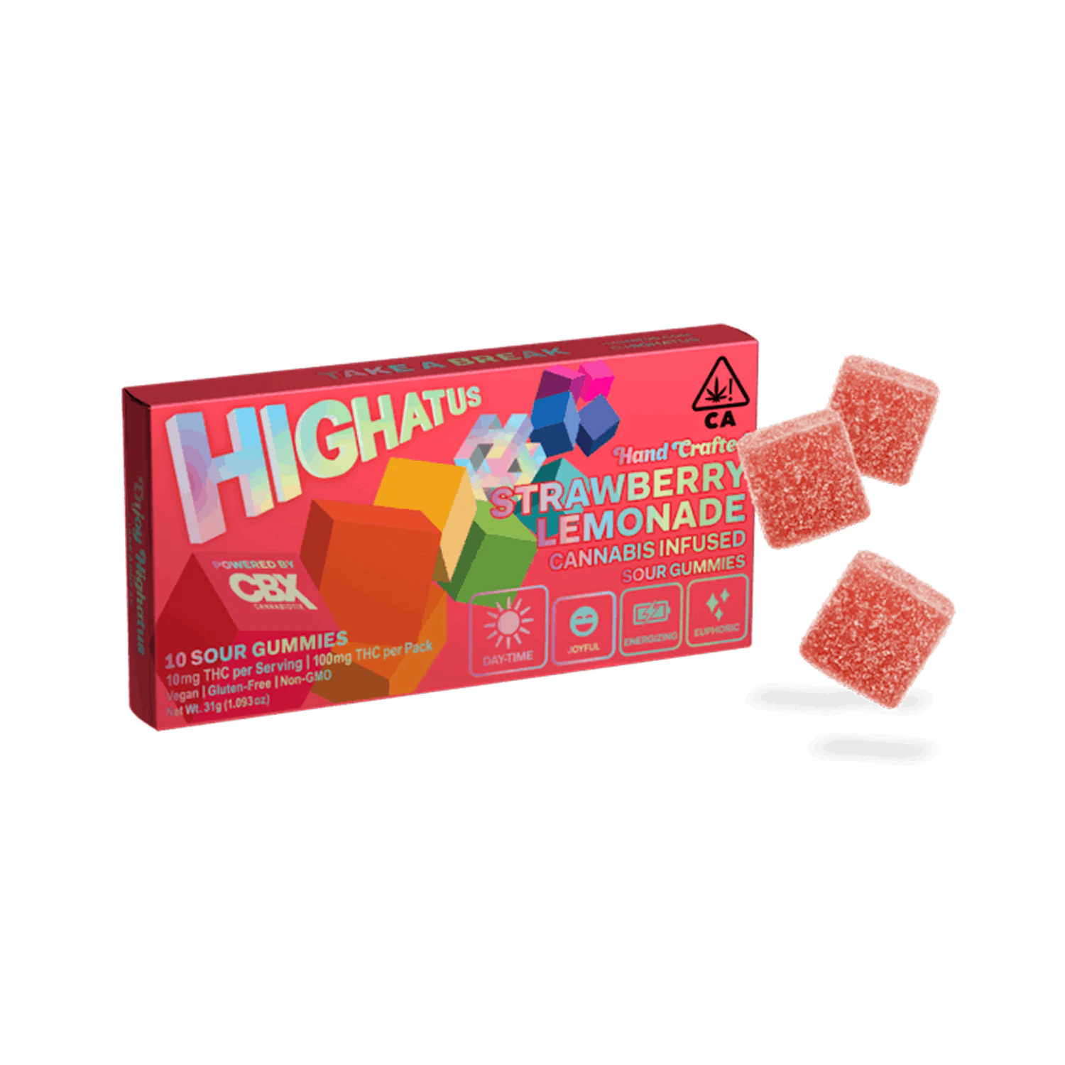 Highatus - Highatus Strawberry Lemonade Sativa Sour Gummy 100mg Main Image