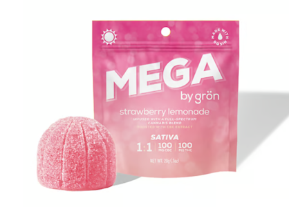Gron - Strawberry Lemonade CBC:THC Mega Rosin Pearl Gummy - 100mg
