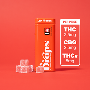 DROPS - Strawberry, Pure Energy, 1:1:2 THC:CBG:THCV, 20 pack