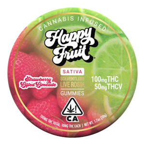 HAPPY FRUIT - Happy Fruit - Strawberry Limeade Rosin Gummies THC:THC-V 2:1 100mg