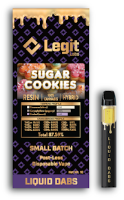Legit Labs Live Resin - Sugar Cookies - 1G Disposable