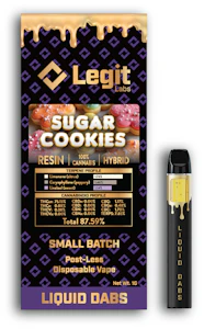 LEGIT LABS - Legit Labs Live Resin - Sugar Cookies - 1G Disposable