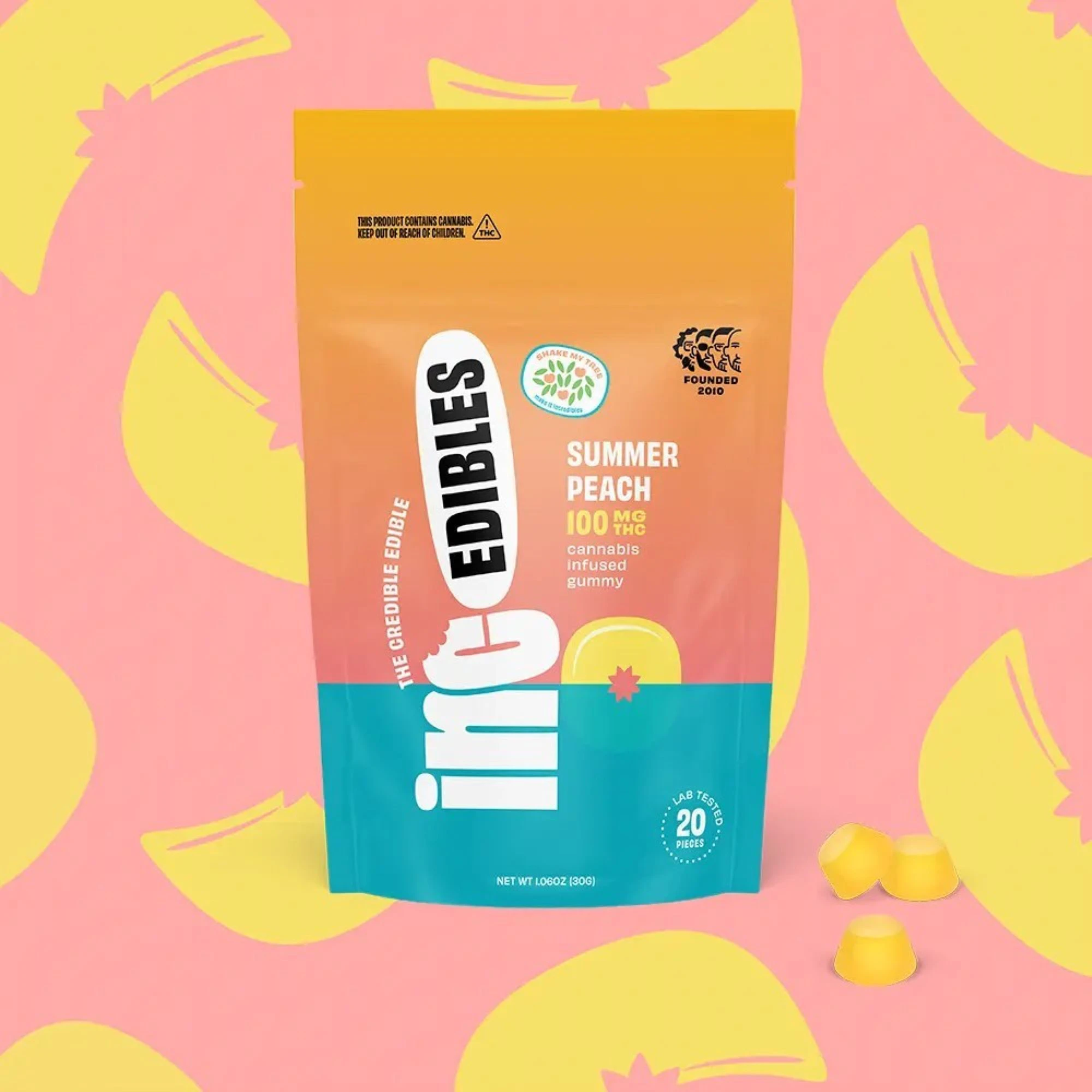 inc.edibles - inc.edibles 20 Pack Summer Peach THC Gummies 01552 Main Image