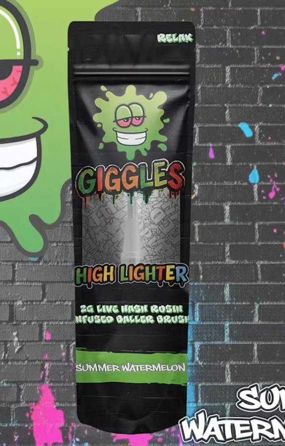 Stoned to the Bone - Giggles Highlighter- Dablicator-Summer Watermelon-2g Live Hash Rosin-Hybrid- 62.51%THC Main Image