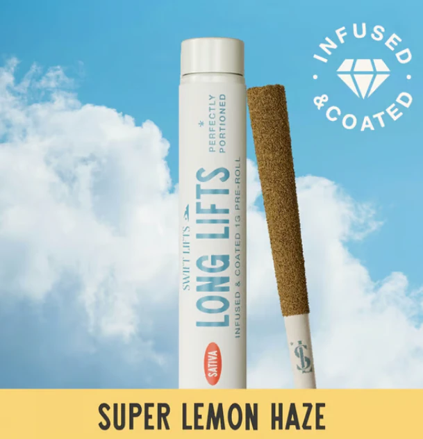 Long Lifts - Super Lemon Haze Kief Coated Infused Pre-Roll - 1g Main Image