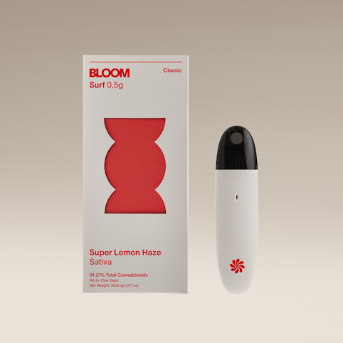 BLOOM - Super Lemon Haze -Hybrid- 84.63% THC Classic Surf All-In-One .5g (Vape) | Bloom  -ttt11 back