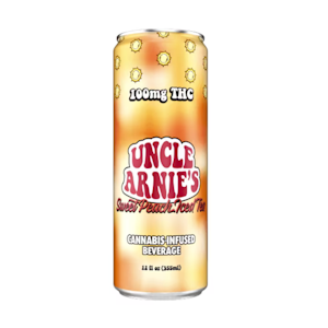 UNCLE ARNIE'S - Sweet Peach Iced Tea | 12oz 100mg Can Beverage | Uncle Arnie's